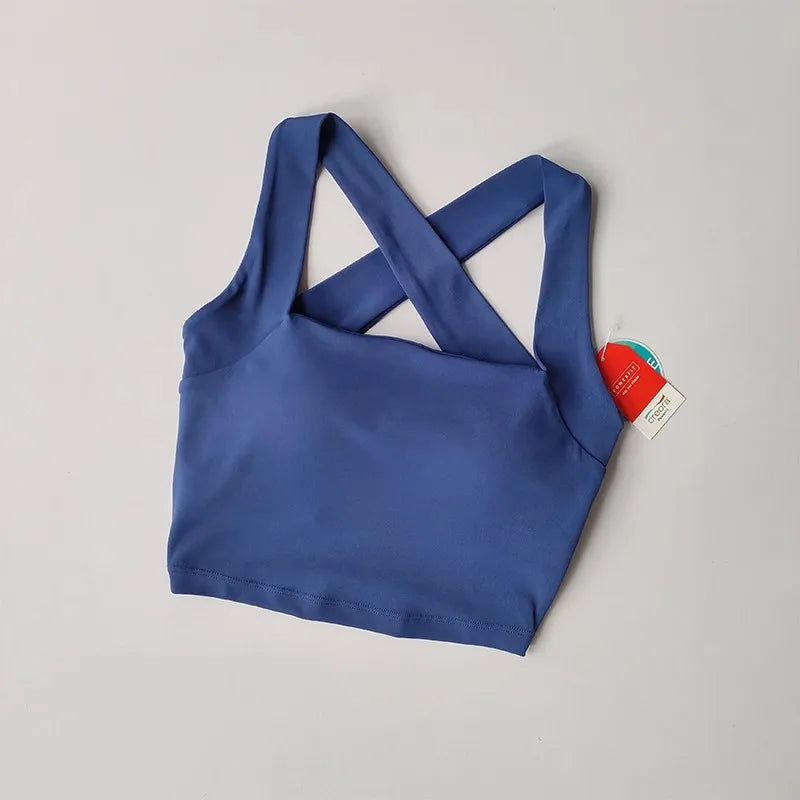 Women Cross Strap Sports Bra Top High impact Push Up Running Bras Sport Bra Yoga Gym Crop Top Brassiere Fitness Top Sport Bra Aviola