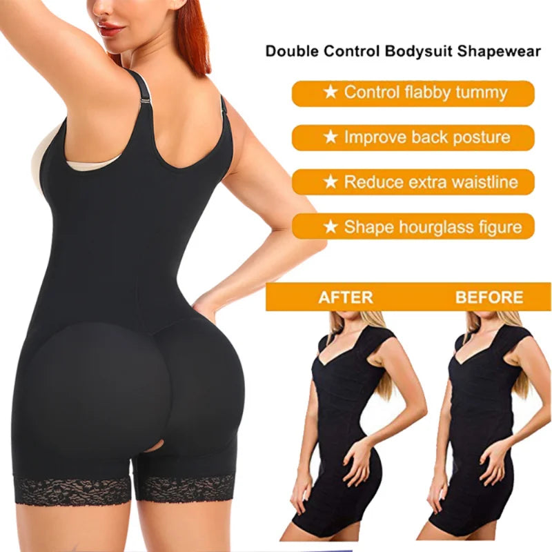 Bdoy Shapers Women High Waist Slimming Sheath Belly Compression Garment Tummy Full Bodysuits Shapewear Fajas Without Pads Aviola