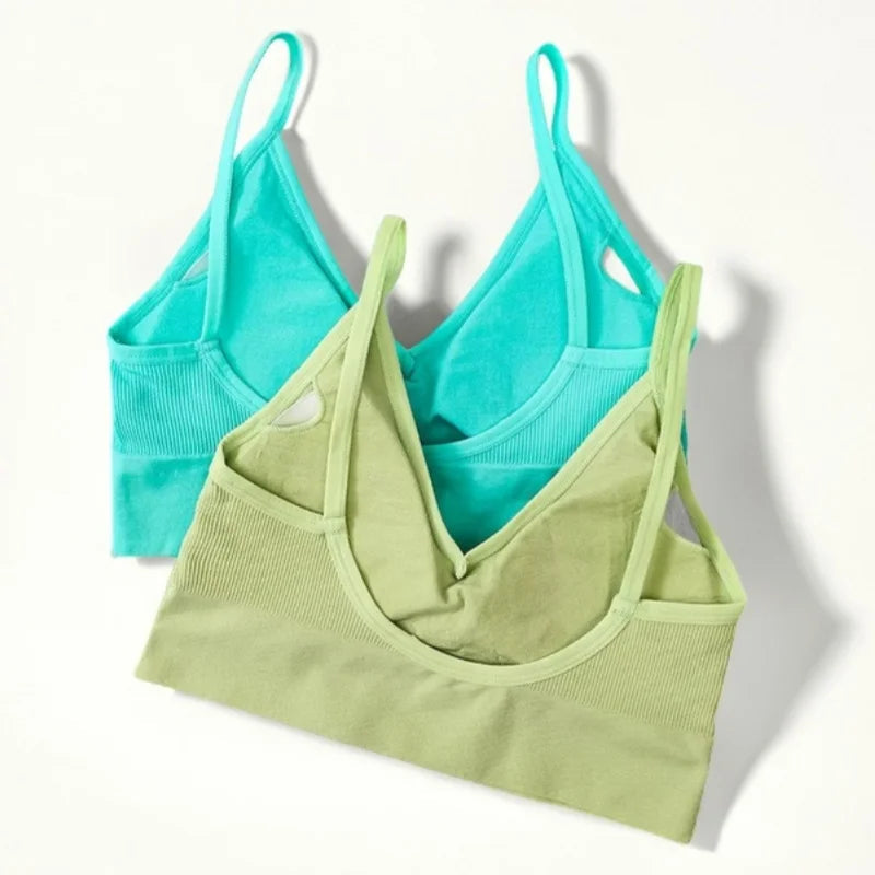 Women Crop Top Seamless Tube Top Underwear Low Back Bra Sports Fitness Top Streetwear Tank Bandeau Lingerie Removable Pad Aviola