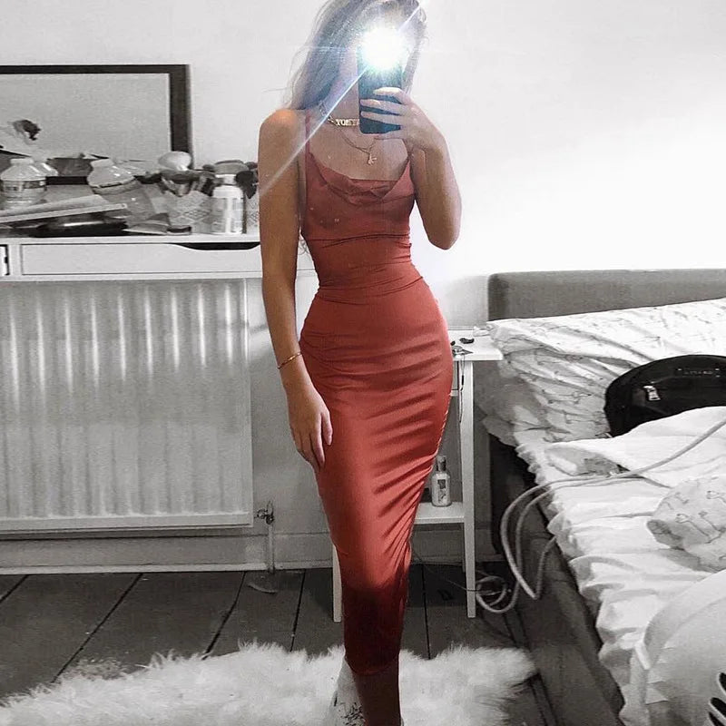 Y2K Cross border Women's Dress Foreign Trade Sexy Nightclub Dress Summer Satin Fashion Women's Dress Aviola