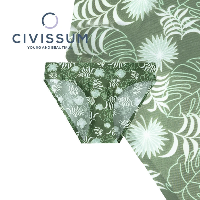 Woman Seamless Panties Women Ice Silk Underwear Printed Female Underpants Big Size Sexy Underwear Girls Briefs NK2153 Aviola