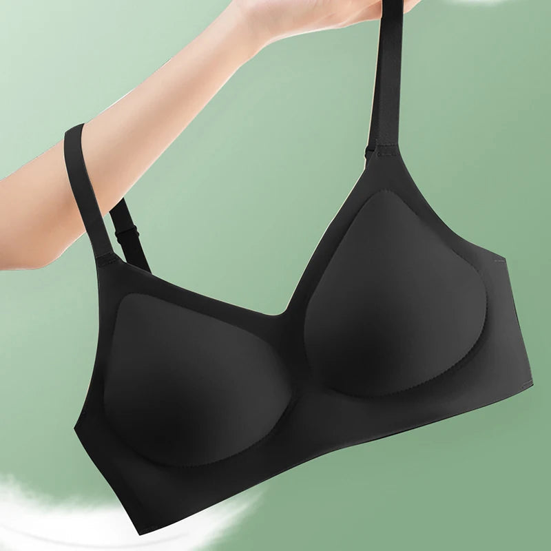 Latex Seamless Women Bras Wireless Comfortable Sports Bra Nylon Fabric One-piece Small Bust Gathered Bralette Female Underwear Aviola