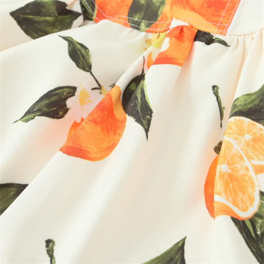 BM&MD&ZA2025cross-back design fruit print square collar simple casual suspender skirt summer new women's dress Aviola