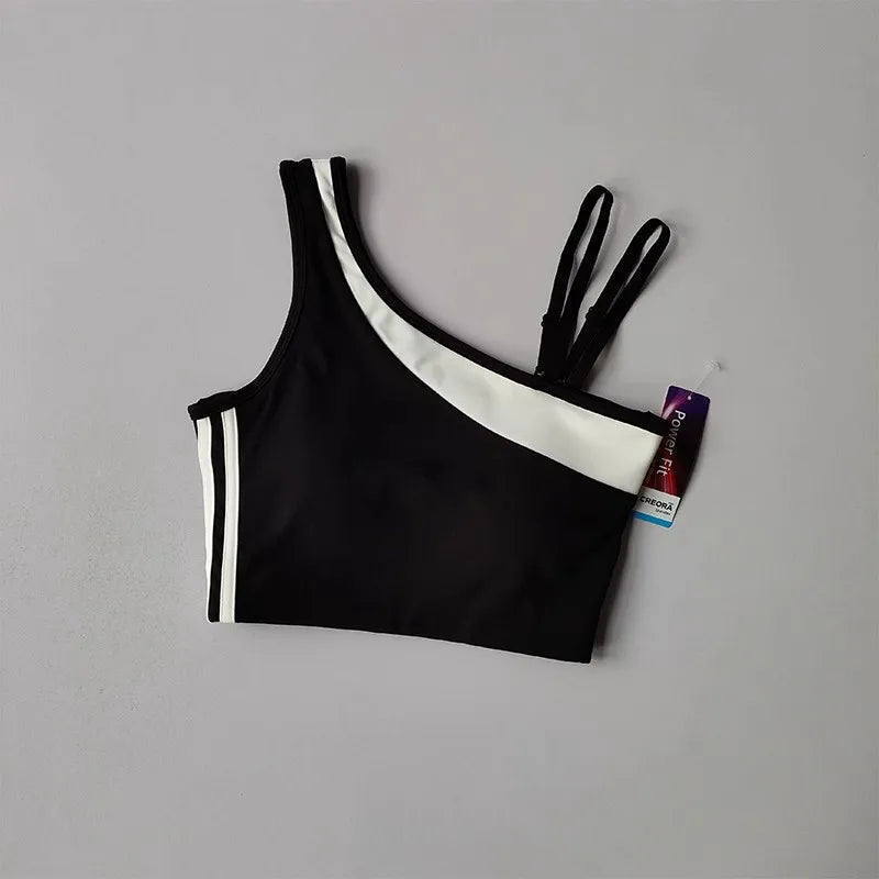 2 Pieces Yoga Suit for Women Splicing Color Fitness Gym Clothes Halter Sports Bra Matching Impact Shorts Workout Sets Gym Outfit Aviola