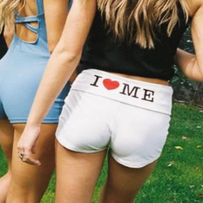 T2K European and American street style short letter print new basic versatile casual shorts Aviola