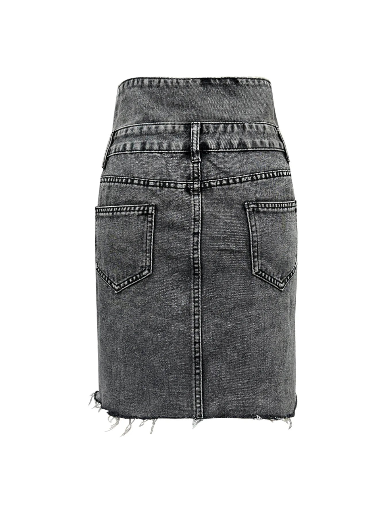 Denim Skirts Women Mid Length Skirt A Line Slim Mom Jeans Button Elegant Splice Y2k Temperament Casual Party Club Summer 2025 Aviola