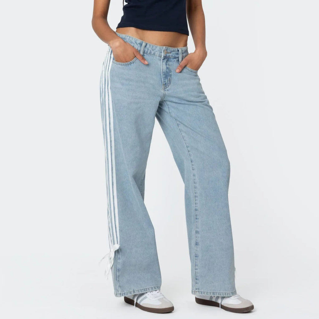 Denim Pant Women Jeans Wide Leg Long Pants Y2k Streetwear High Waist Casual Straight Trousers Elegant Mom Jeans Work 2025 Aviola