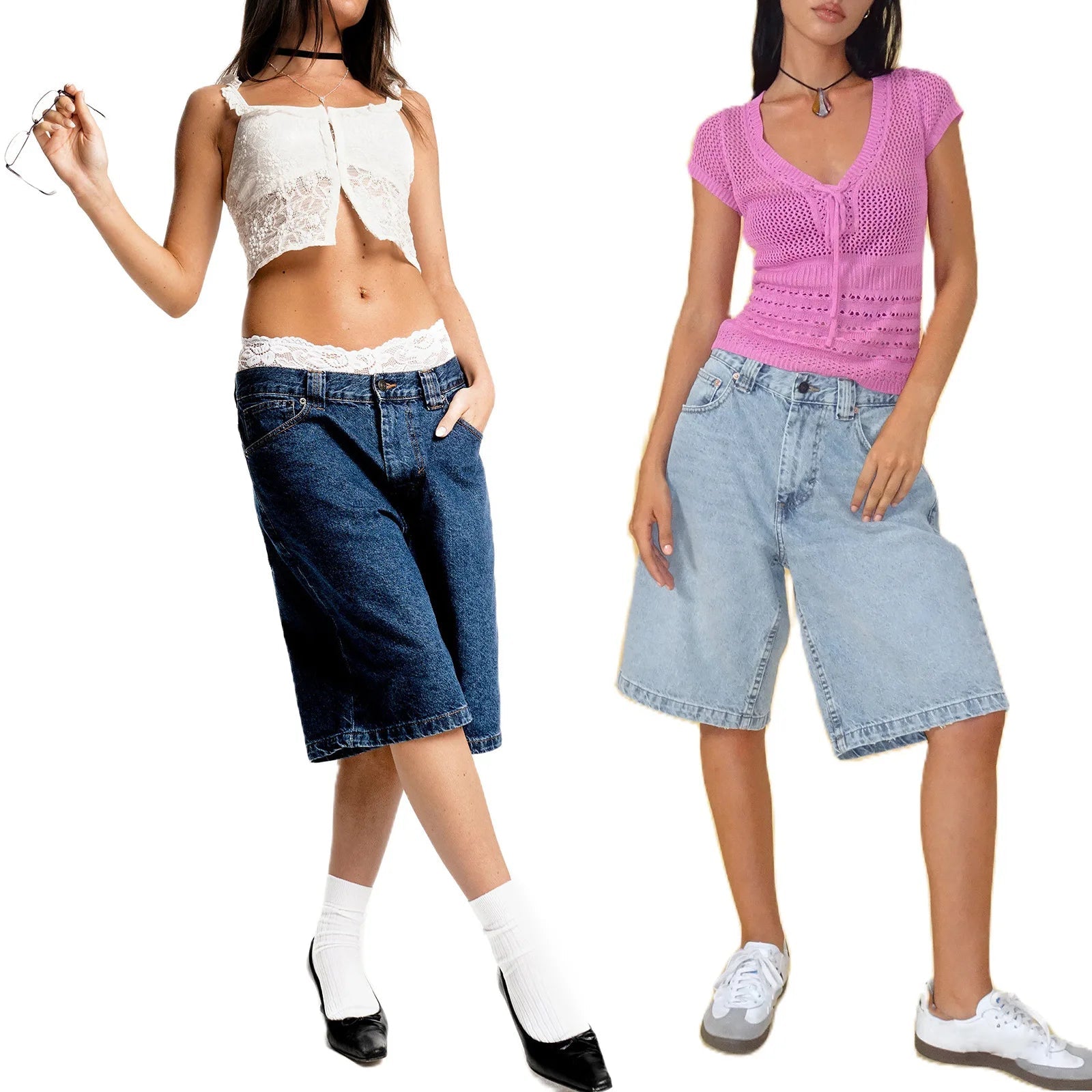 Denim Pant Women Wide Leg Jeans Calf Length Pants High Waist Straight Trousers Y2k Streetwear Mom Jeans Casual Loose Summer Aviola