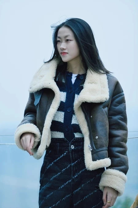 RARF 2025 New Autumn Winter Women Faux Lamb Fur Short Jacket Vintage Female Moto Biker Zipper Thick Warm Coat Fleece Outwear Aviola