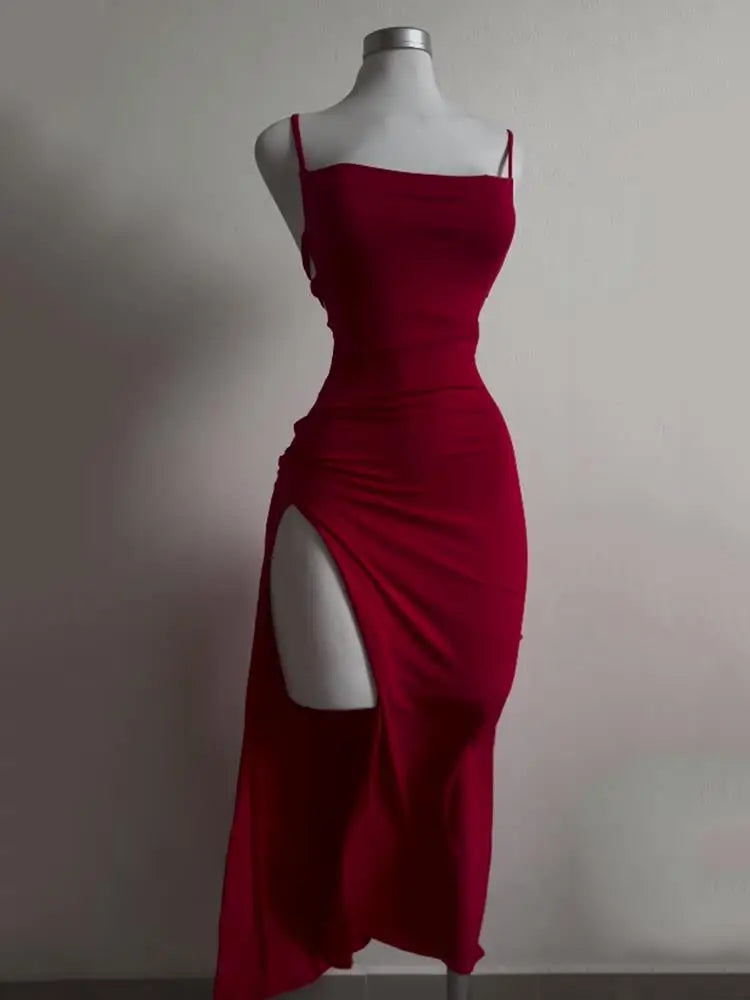 2024 explosive new dress summer high sensibility halter strap Spice Girl bag hip dress Aviola