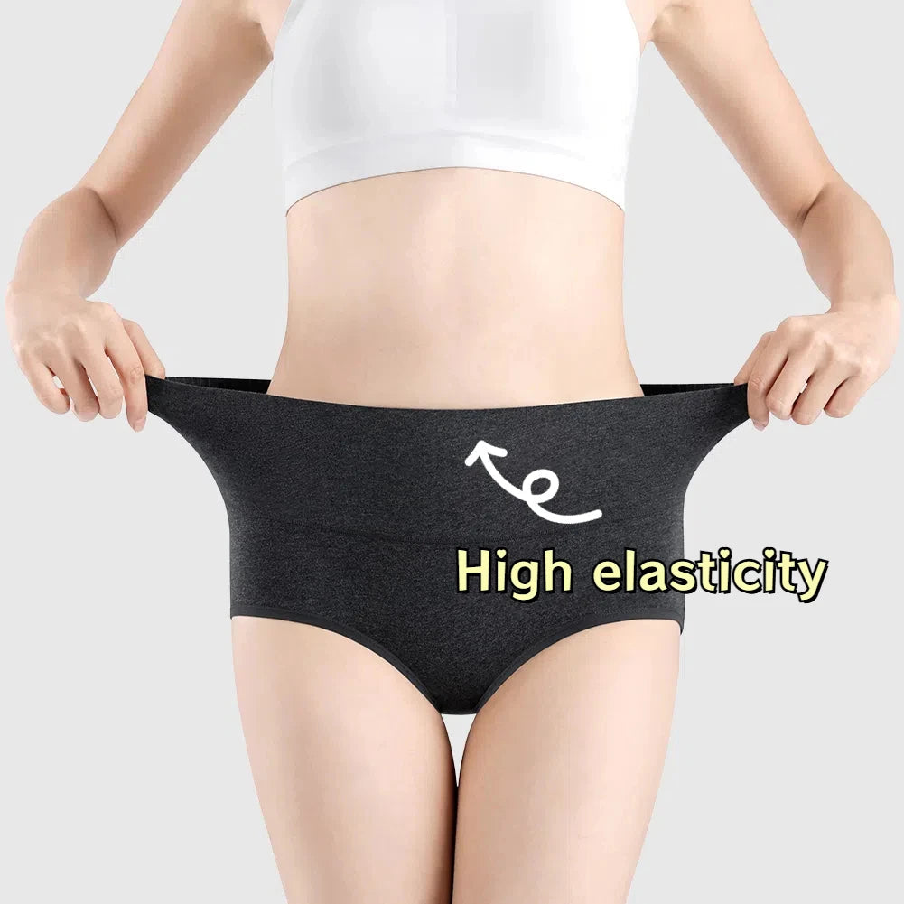 4pcs Womens Underwear Cotton Plus Size high waist Cotton Panties Ladies Comfortable Soft Breathable Elastic Briefs Aviola