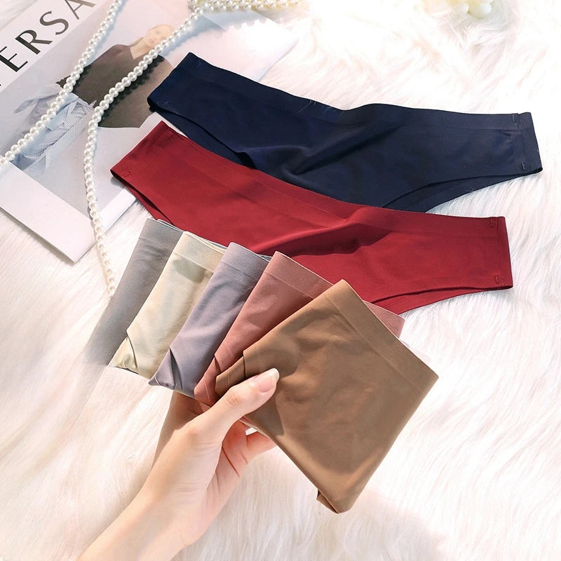 10Pcs/Set Seamless Panties Women Ice Silk Underwear Sexy Sports Briefs Low Waist Panties Female Soft Ultra-thin Lingerie Aviola