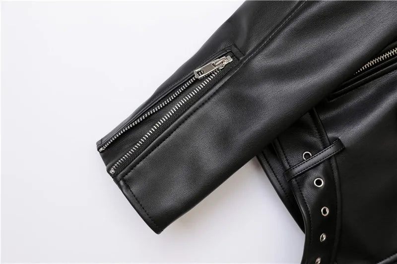 RARF Spring and Autumn 2024 The new belt detachable epaulet motorcycle jacket leather jacket Aviola