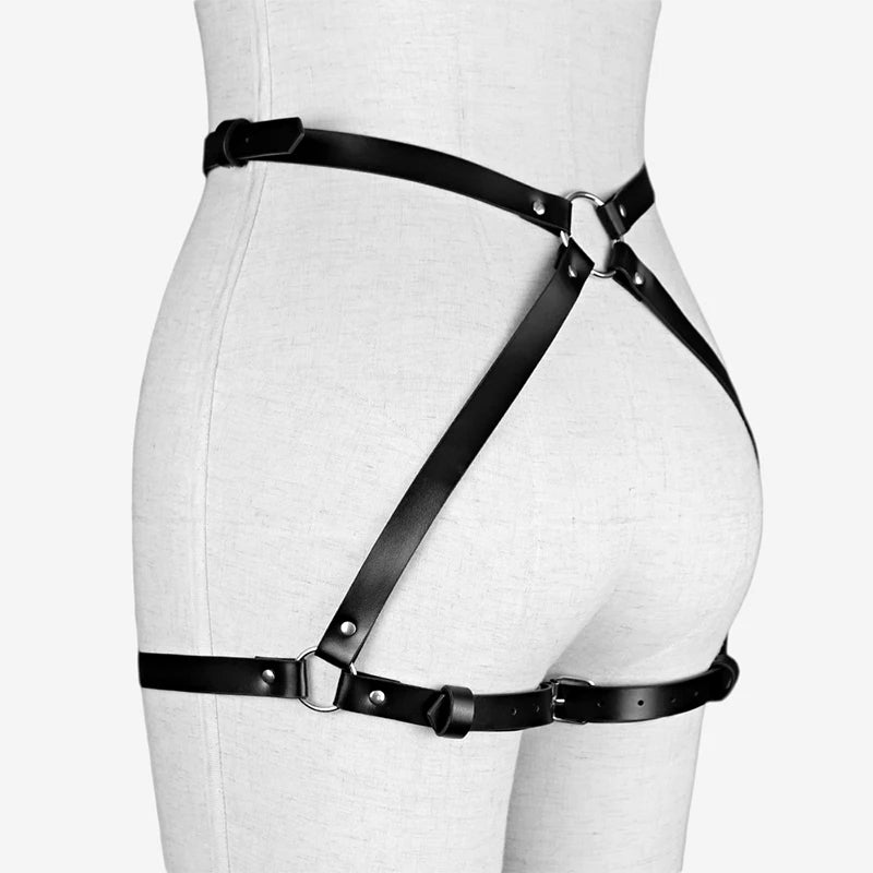 Bdsm Bondage Leg Harness Garter Belt Erotic Lingerie Women Body Garters Gothic Lenceria Mujer Sexy Bow PU Leather Harness Belts Aviola