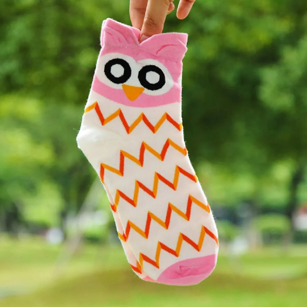 5 Pairs Socks Korea Style Cute Animal  Socks Cartoon Cotton Lady Short Socks Aviola