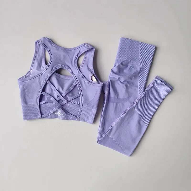 Women's tracksuit Fitness Yoga Sets Sportswear Workout Sports Bra+High Waist Leggings Gym Clothing Seamless Sports Suits Aviola