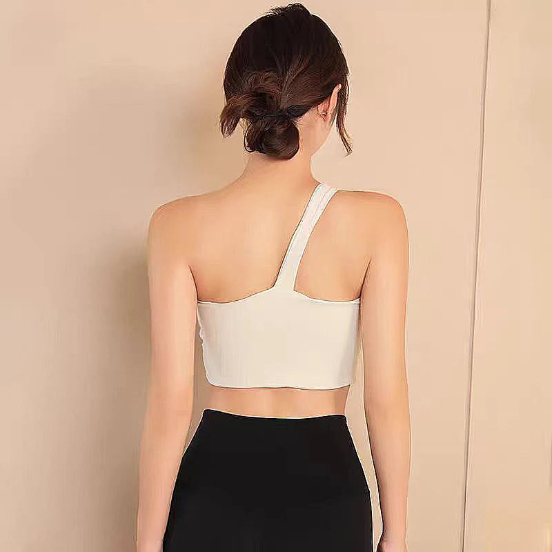 Women Yoga Bra Sexy Slant Strap Fashion Sports Bras Yoga Top Vest Yoga Gym Bra outdoor Sport Running Fitness Sport Underwear Aviola