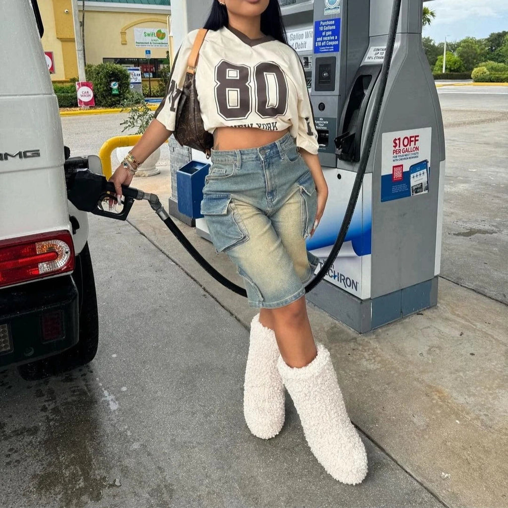 Denim Pant Women Short Jeans Shorts Pants Slim Mom Jeans High Waist Straight Trousers Y2k Streetwear Splice Pockets Casual Punk Aviola