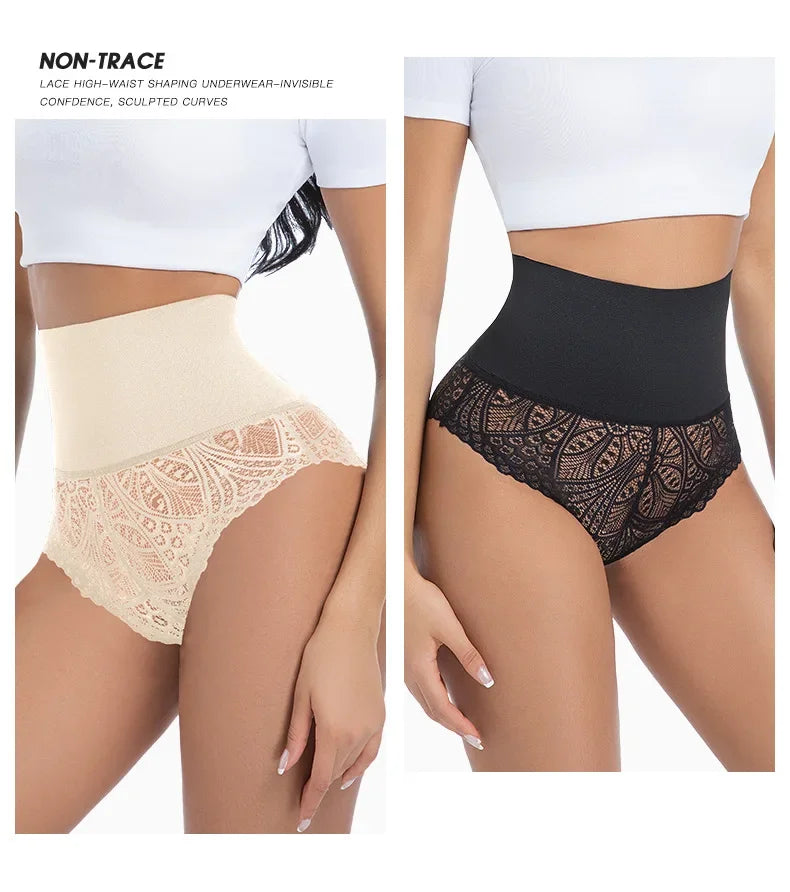 Women's Lace Tummy Control Panties High Waist Slimming Shaper Briefs Sexy Body Shapewear with Butt Lifting and Hourglass Fit Aviola