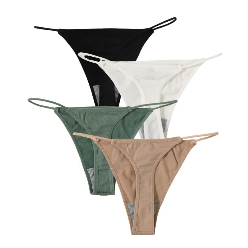 4Pcs/Set Women G-String Seamless Panties Underwear Sexy Lingerie Low Rise Thongs Female G-String High Cut Pantys Aviola