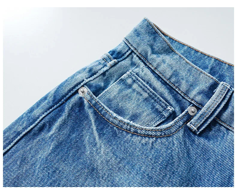 Denim Wide Leg Pants Women Jeans Floor Length High Waist Mom Jenas Washed Pockets Vintage Straight Trousers 2025 Streetwear Aviola