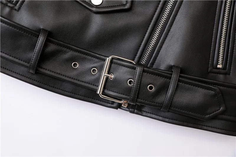 RARF Spring and Autumn 2024 The new belt detachable epaulet motorcycle jacket leather jacket Aviola