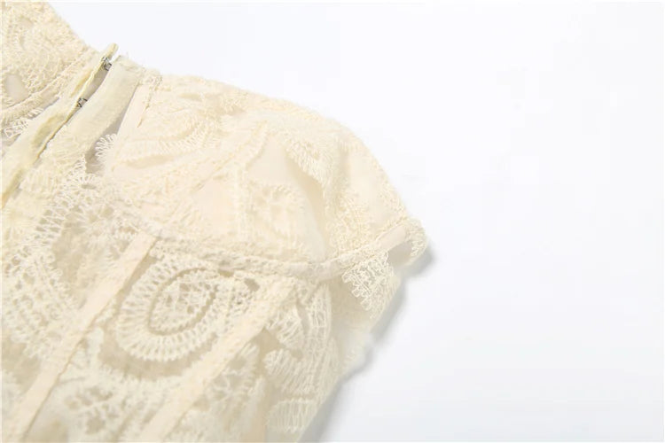 Nibber See Through Women Warp Sleeveless Lace Pattern Concealed Metal Buckle Backless Sexy Summer Trend Simple Midnight Mini Top Aviola