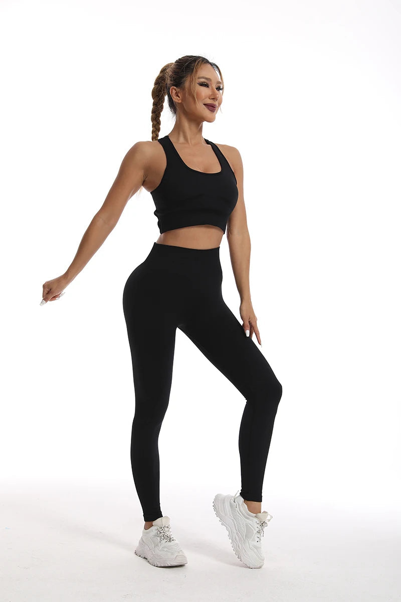 Women's tracksuit Fitness Yoga Sets Sportswear Workout Sports Bra+High Waist Leggings Gym Clothing Seamless Sports Suits Aviola