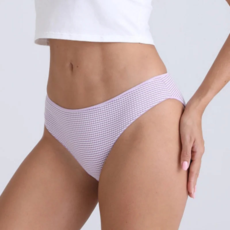 Women Panties Breathable Crotch Warm Underwear for Women Sexy Seamless Briefs Stripes Low Rise Pants Female Winter Lingerie Aviola