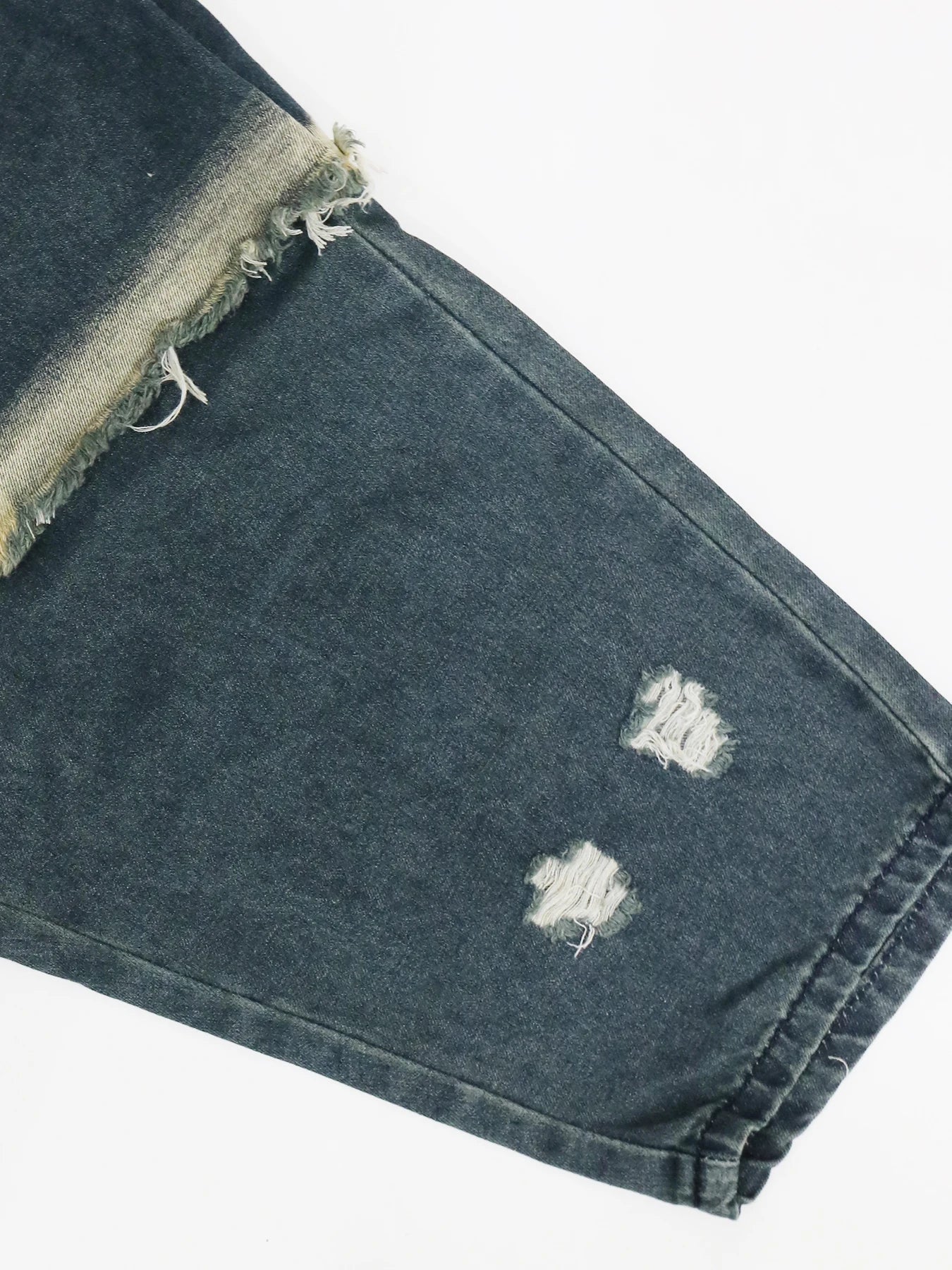 Jeans Women Harem Pants Hole Elastic Waist Tassels Washed Denim Pants Punk Y2k Streetwear 2025 Ripped Ankle Length Trousers Aviola