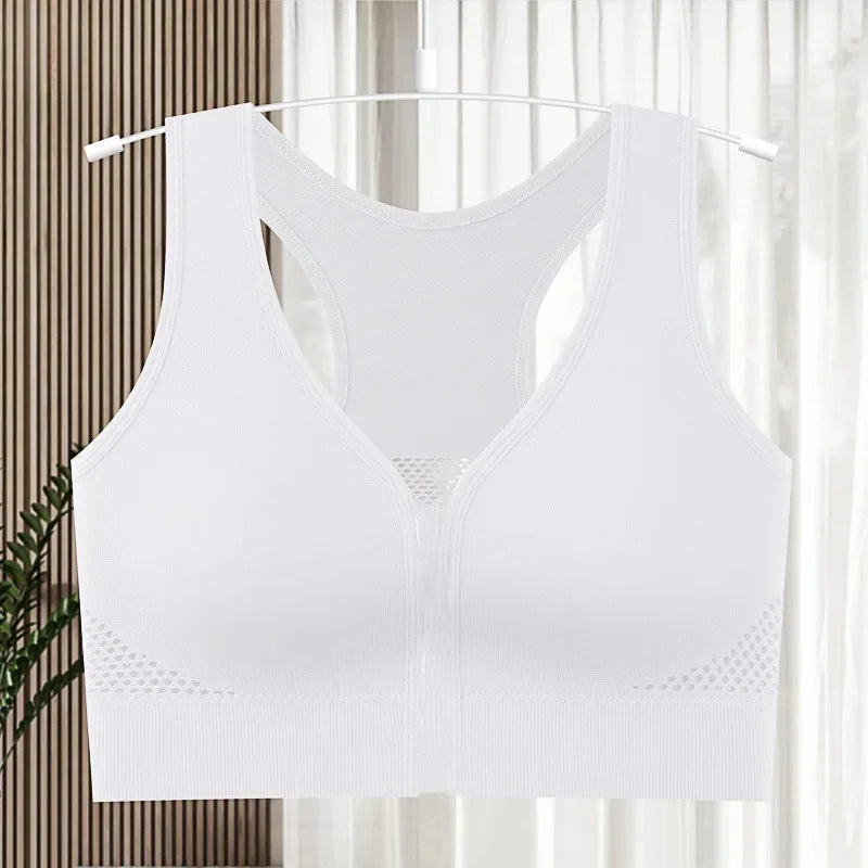 Seamless Bras Crop Top Women V-Neck Front Zipper Push Up Tank Top Women's Sports Underwear Padded Camisoles Aviola