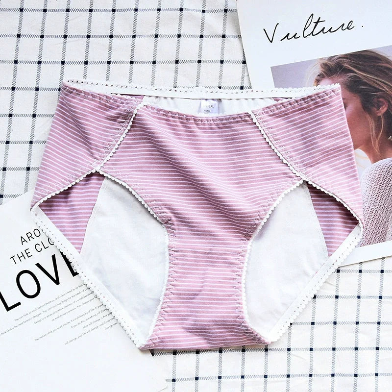 3pcs/Set Women physiological pants period pants mid-waist cotton crotch triangle menstrual pants leak proof plus size underwear Aviola