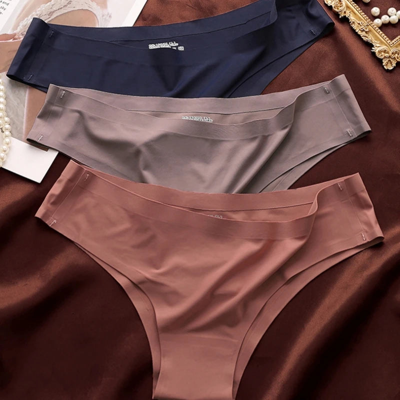10Pcs/Set Seamless Panties Women Ice Silk Underwear Sexy Sports Briefs Low Waist Panties Female Soft Ultra-thin Lingerie Aviola