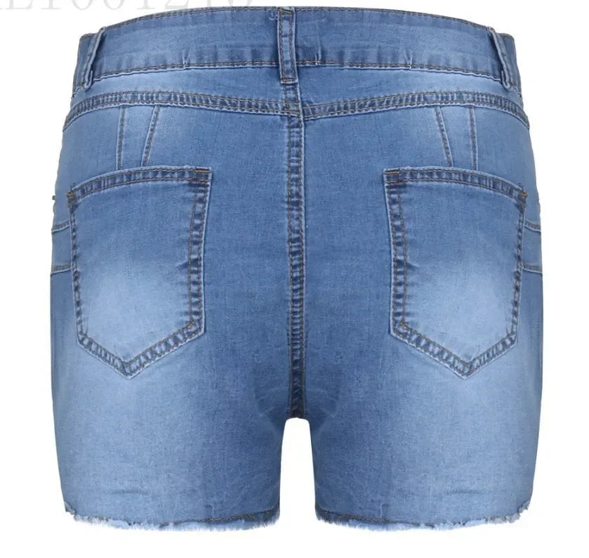 Shorts Denim Washed Women Jeans Tassel Solid High Waist Pockets Sexy Skinny Distressed 2025 Vintage Streetwear Spliced Aviola