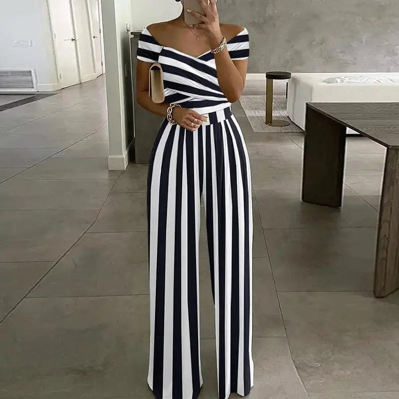 Floral Print Jumpsuit Women Summer Y2k Straight Party Overalls Y2k Club Romper Elegant Off Shoulder Sleeveless Party Jumpsuits Aviola