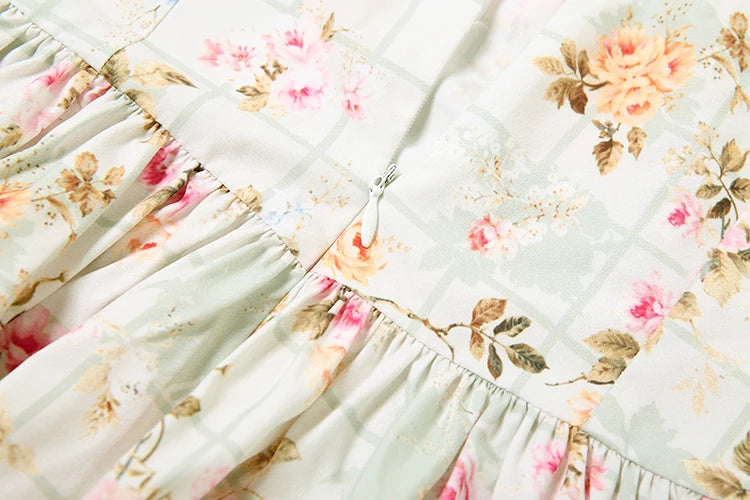 Nibber Backless Flower Print Dress Women Summer Trend Square Collar Sleeveless Sweet Style Vacation Beach Party Long Bodycon Aviola