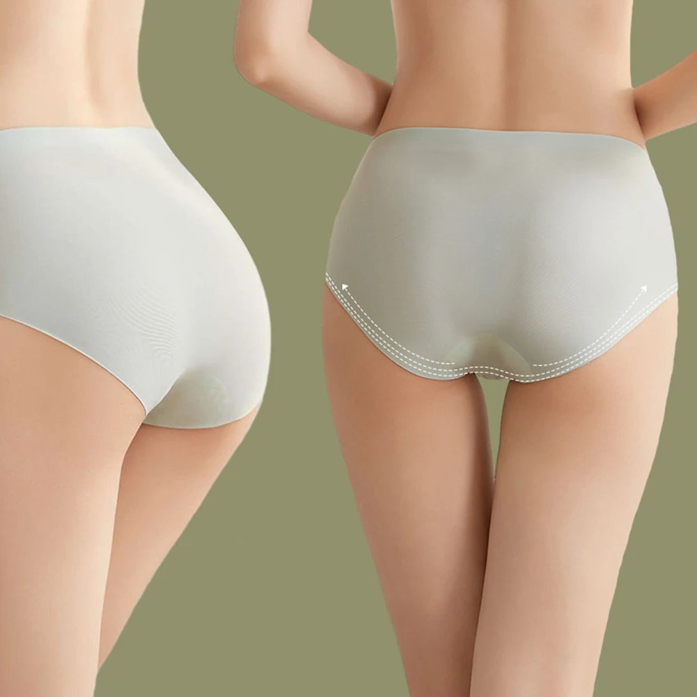 5pcs/Set black Women's ice Silk Seamless Underwear Mid-Waist Comfortable Panties Soft Girls Underpants Aviola