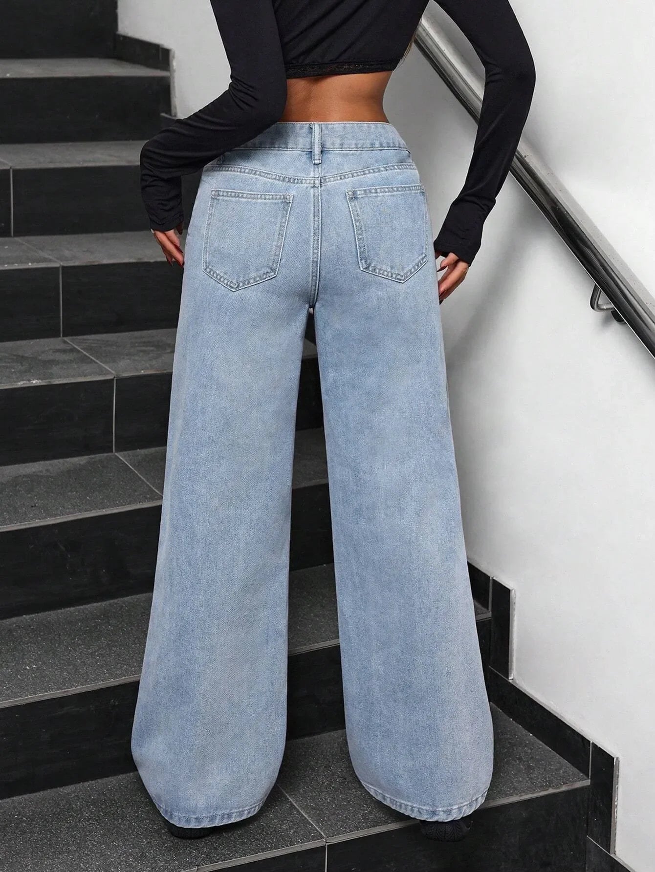 Denim Wide Leg Pants Women Mom Jeans Streetwear High Waist Bow Washed Distressed Straight Trousers Y2k Vintage Floor Length Aviola