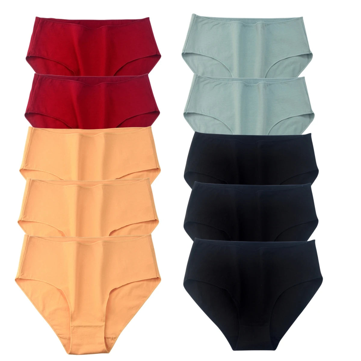 10Pcs/Set Cotton Panties Women Comfort Briefs Female High Waist Underwear Underpants Solid Color Intimates M-2XL Aviola