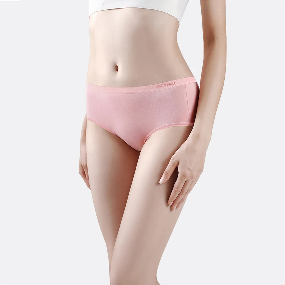5PCS Women's Panties Modal Seamless Breathable Mid-waist Briefs Soft Underpants Lingerie Aviola