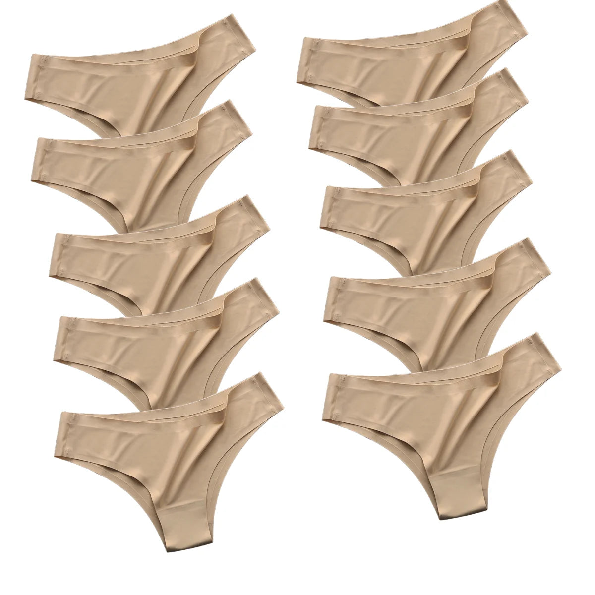 10Pcs/Set Seamless Panties Women Ice Silk Underwear Sexy Sports Briefs Low Waist Panties Female Soft Ultra-thin Lingerie Aviola