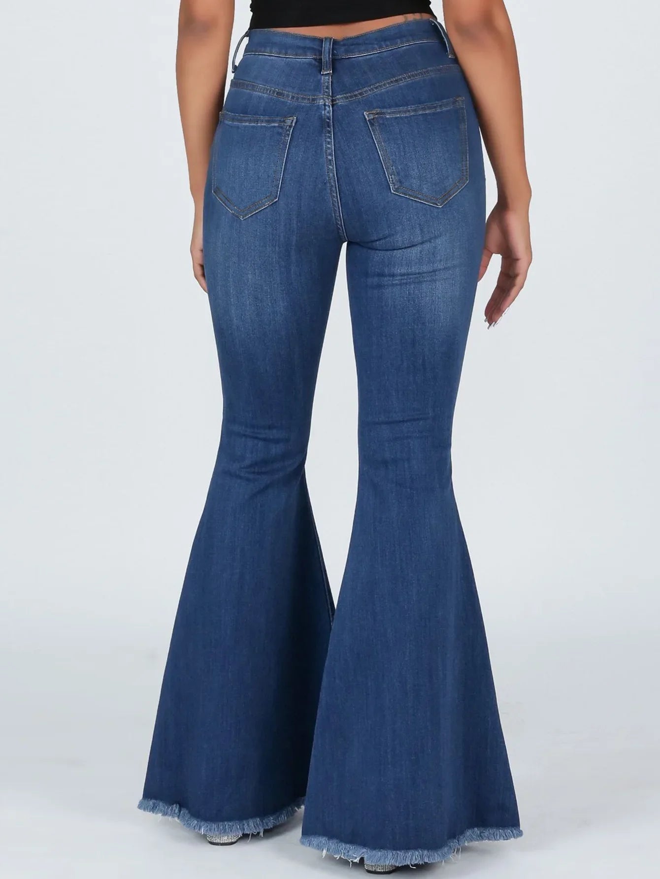 Flare Pants Ripped Jeans for Women Streetwear Mid Waist Stretch Washed Distressed Casual Denim Trousers Hole Boot Cut Mom 2025 Aviola