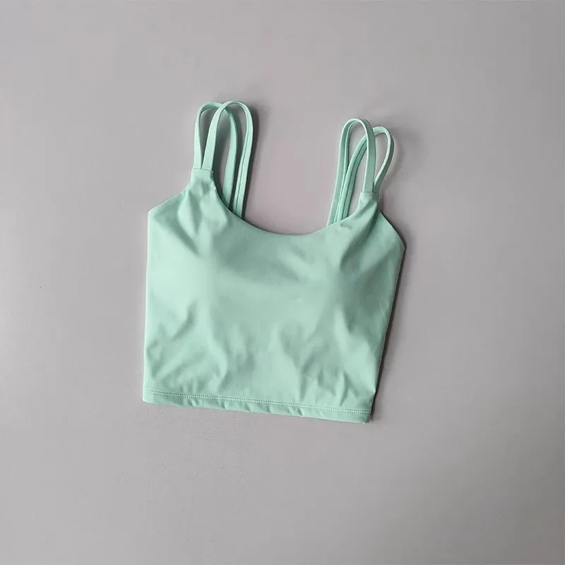 Women's Sports Bras Fitness Top, Sexy Lingerie, Push Up Fixed Pad, Yoga Bra, Back knotted Underwear, Running Vest, Gym Tops Aviola