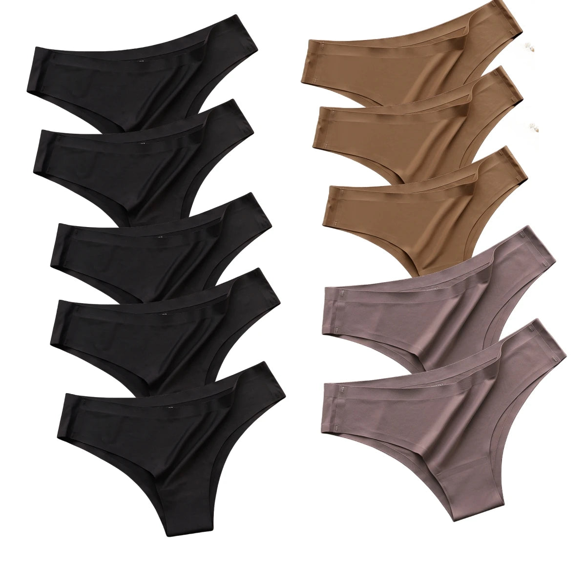 10Pcs/Set Seamless Panties Women Ice Silk Underwear Sexy Sports Briefs Low Waist Panties Female Soft Ultra-thin Lingerie Aviola