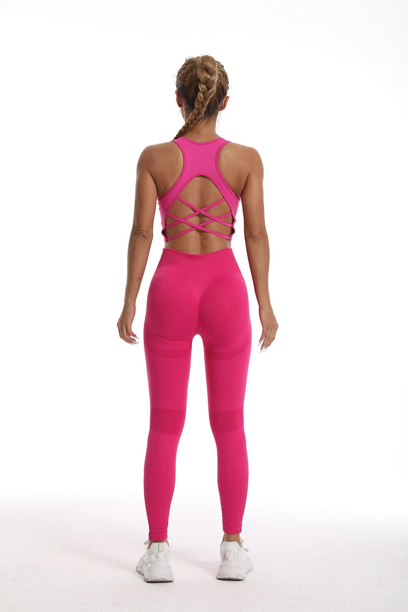 Women's tracksuit Fitness Yoga Sets Sportswear Workout Sports Bra+High Waist Leggings Gym Clothing Seamless Sports Suits Aviola