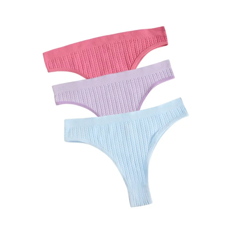 3Pcs/Set Seamless Panties Women Low Waist Briefs Soft Underwear Solid Color Sexy Lingerie Female Underpants Stretch Panty Aviola