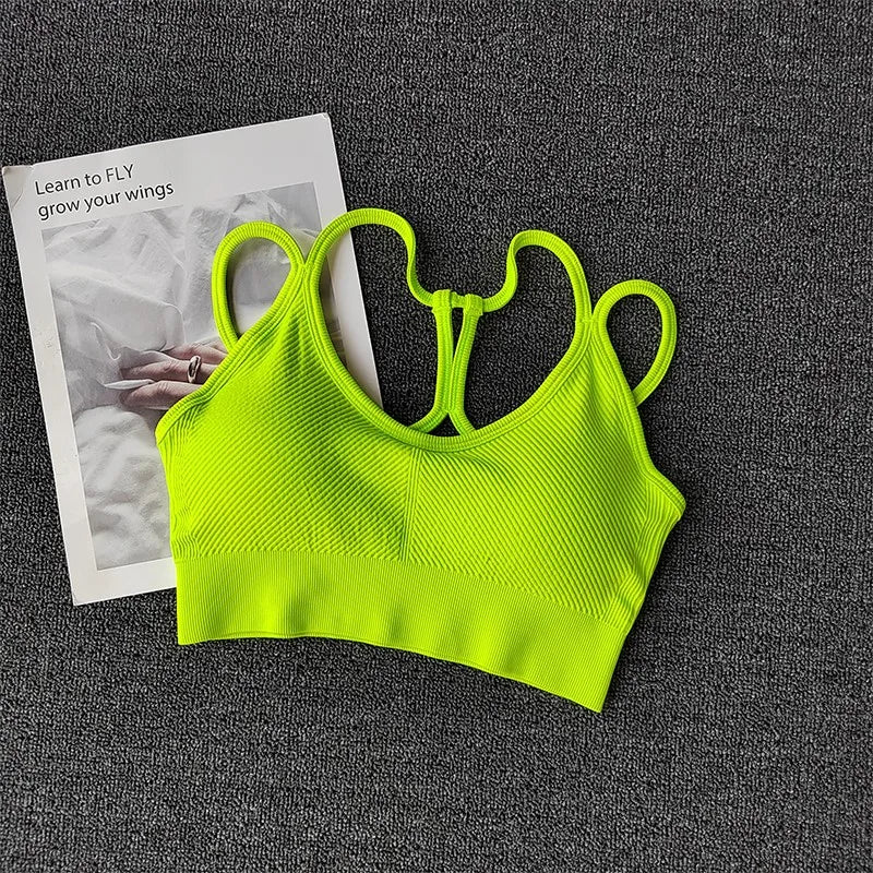Breathable Sports Bra for Women, Shockproof Fitness Tops, Gym Crop Top Brassiere, Push Up Sport Bras, Seamless Yoga Bra Aviola