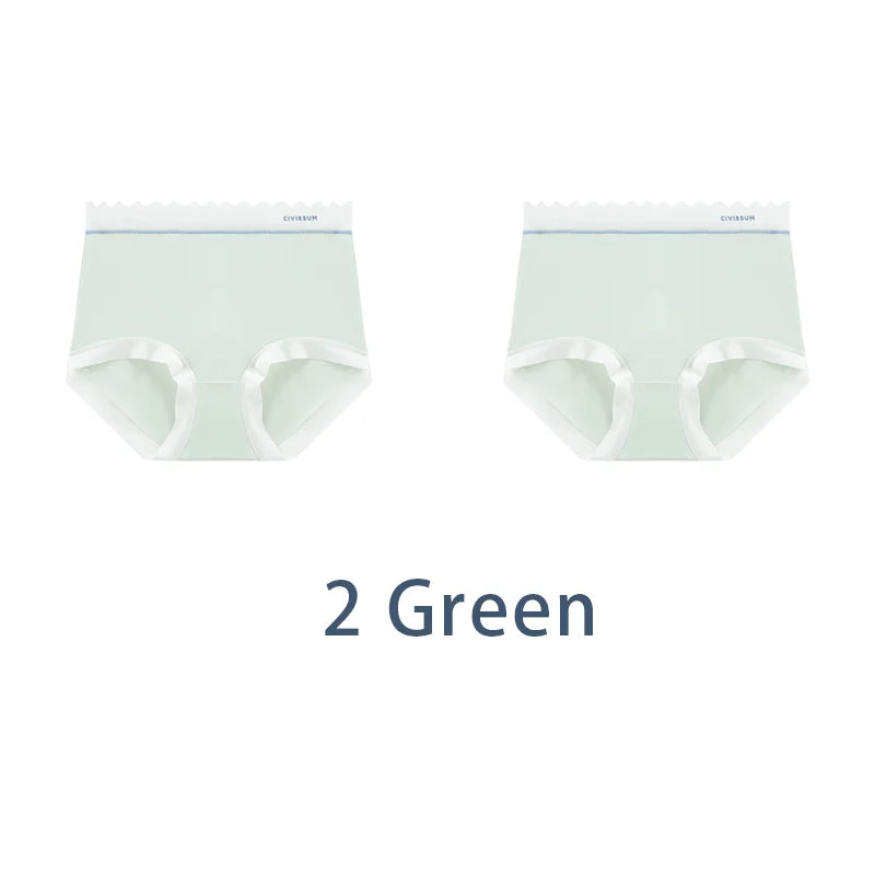 2PCS/Set Women M-3XL Big Size Seamless Antibacterial Underwear Sexy Sport Panties Comfort Briefs High Waist Soft Lingerie Aviola