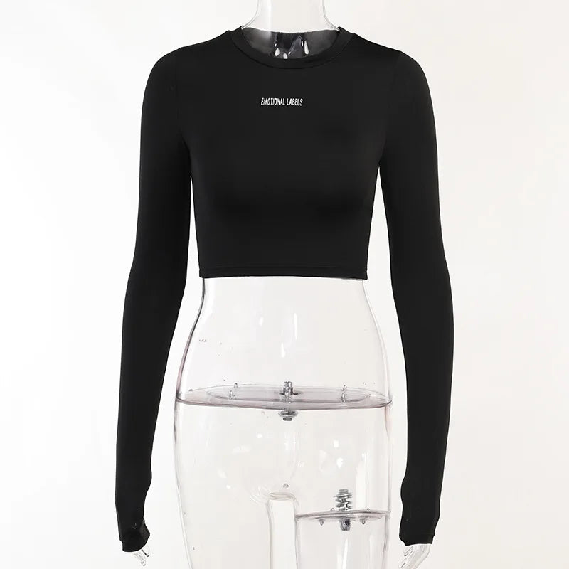 Round Neck Long Short sleeved 3/4 Shorts Two piece Women's Fashion Sports Versatile Set Aviola