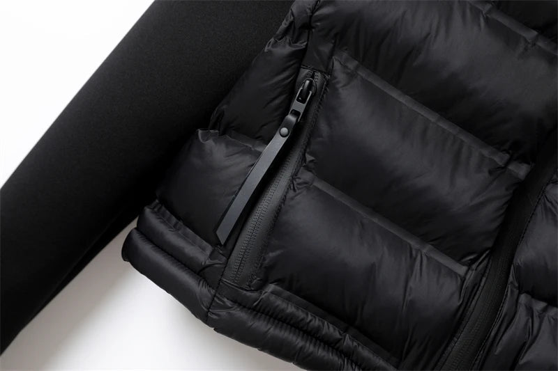 RARF Women's stand-up collar pressure glue zipper Black splicing space cotton jacket jacket for women Aviola